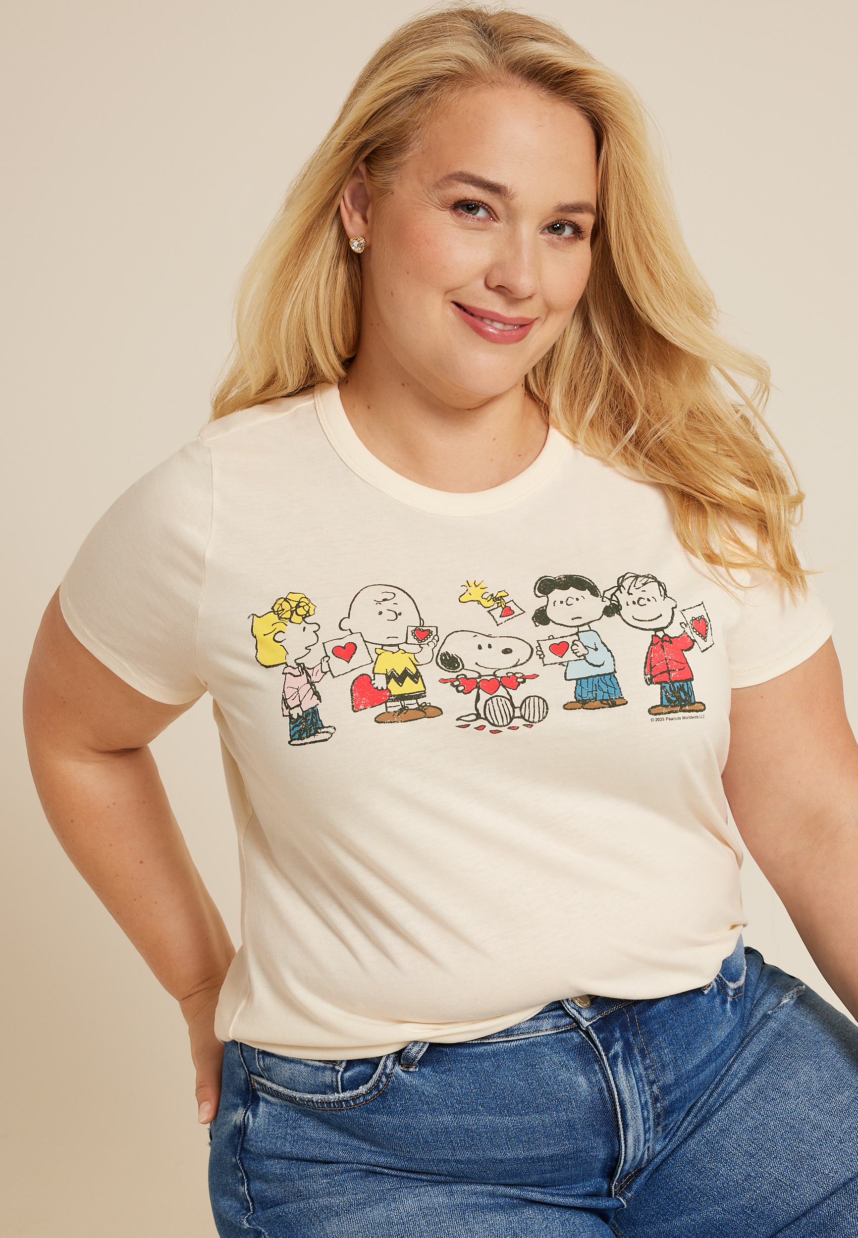 Plus Size Peanuts Valentine Classic Fit Graphic Tee