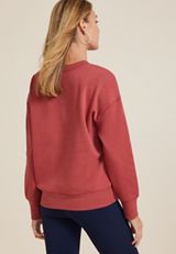 Embroidered Heart Relaxed Fit Sweatshirt, RED EARTH, small