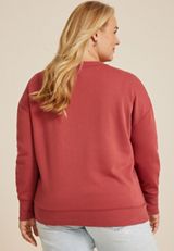 Plus Size Embroidered Heart Relaxed Fit Sweatshirt, C3518, small