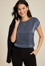 edgely&trade; Satin Crew Neck Tee, C5105, small