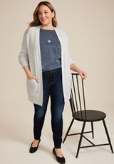 Plus Size edgely&trade; Satin Crew Neck Tee, C5105, small