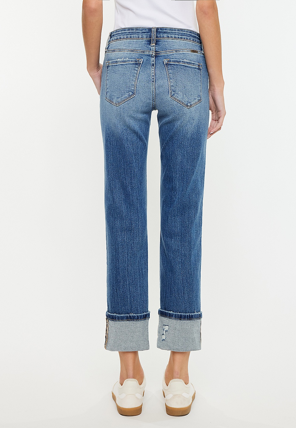KanCan™ Mid Rise Ripped Cuff Hem Slim Straight Ankle Jean KanCan™ Mid Rise Ripped Cuff Hem Slim Straight Ankle Jean