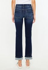 KanCan&trade; Mid Rise Open Ripped Cuff Hem Straight Ankle Jean, , small