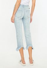 KanCan&trade; High Rise Button Fly Straight Cropped Jean, , small