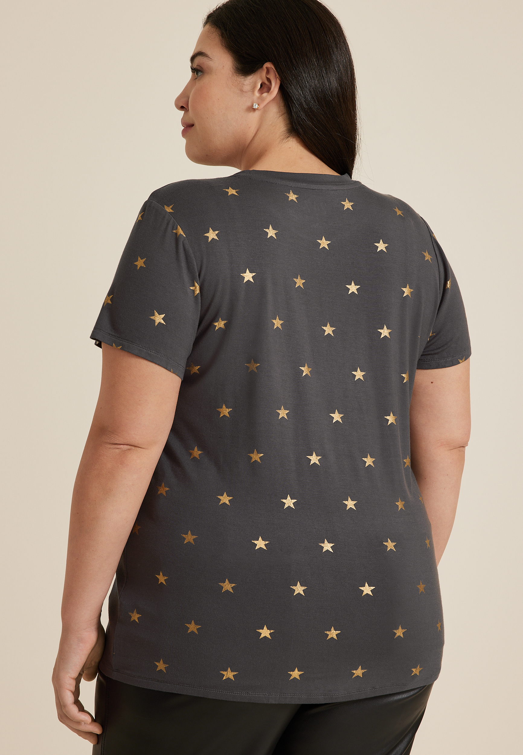 Plus Size 24/7 Kennedy Star Crew Neck Tee, C1756, large