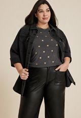 Plus Size 24/7 Kennedy Star Crew Neck Tee, C1756, small