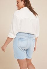 Plus Size KanCan&trade; High Rise Stacked Waist Double Button 8in Bermuda Short, , small