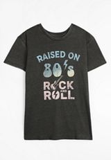 Raised On 80s Rock And Roll Relaxed Fit Graphic Tee, , small