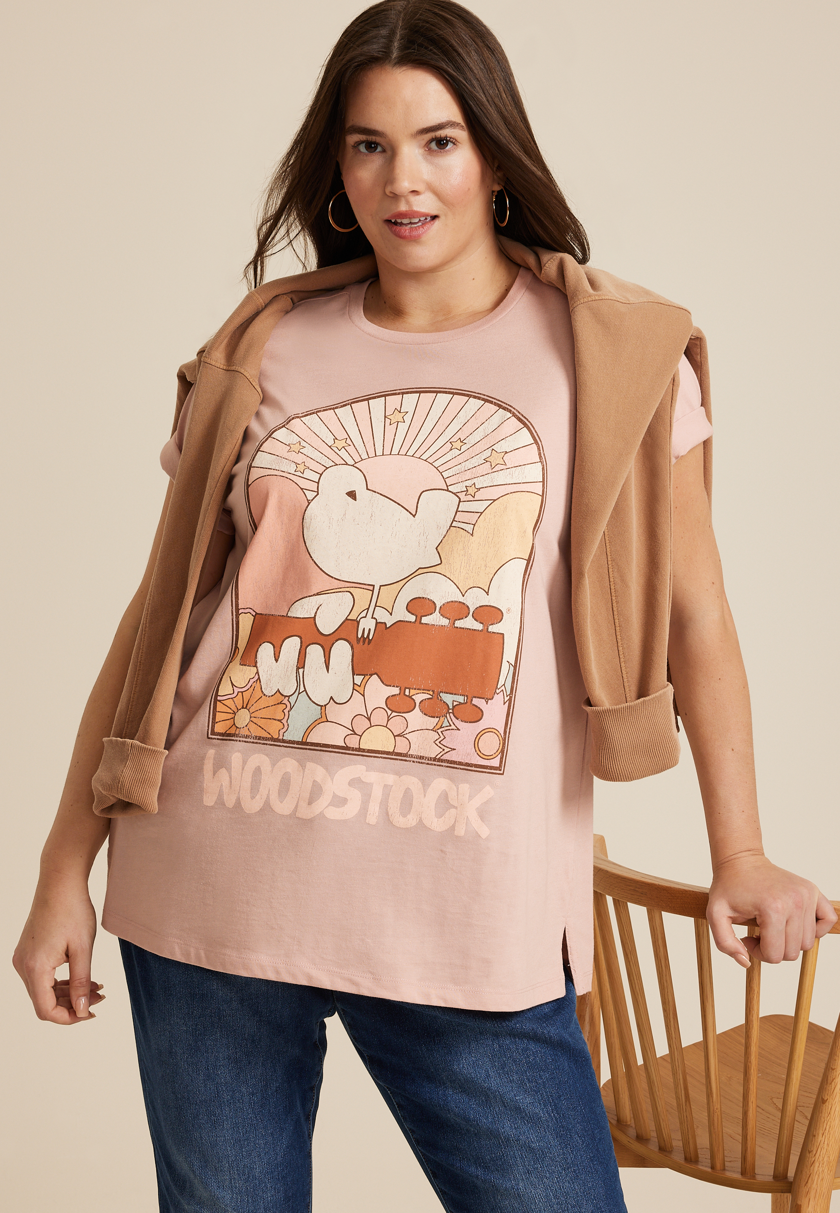 Plus Size Woodstock Relaxed Fit Graphic Tee, C3343, large