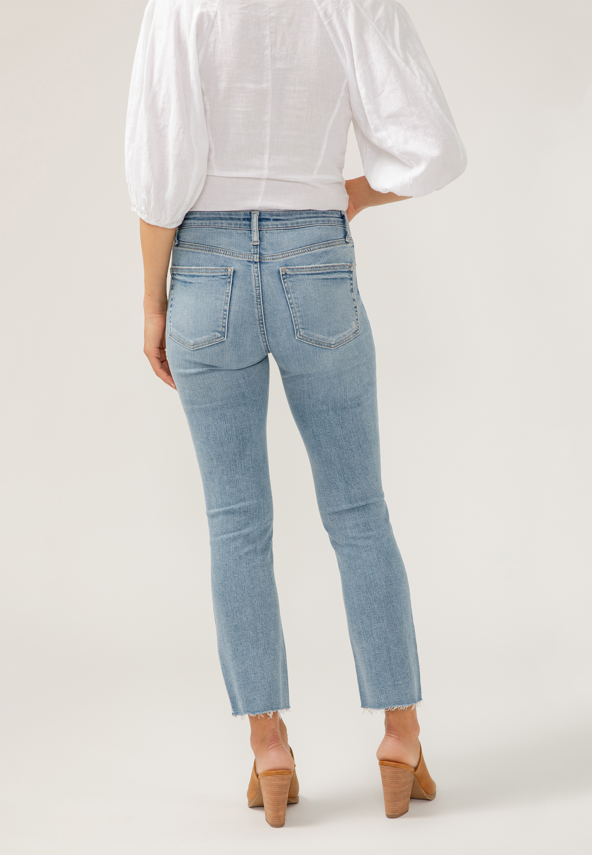 Silver Jeans Co.&reg;Most Wanted Mid Rise Raw Hem Ankle Straight Jean, , large