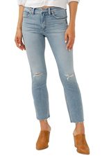Silver Jeans Co.&reg;Most Wanted Mid Rise Raw Hem Ankle Straight Jean, , small