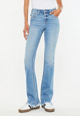 KanCan&trade; Mid Rise Frayed Hem Bootcut Jean, , small