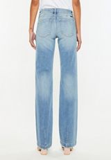 KanCan&trade; Mid Rise Fray Hem Straight Jean, MEDIUM SANDBLAST, small