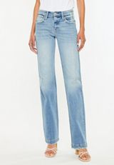 KanCan&trade; Mid Rise Fray Hem Straight Jean, MEDIUM SANDBLAST, small
