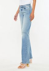KanCan&trade; Mid Rise Fray Hem Straight Jean, MEDIUM SANDBLAST, small