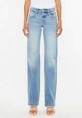 KanCan&trade; Mid Rise Fray Hem Straight Jean, MEDIUM SANDBLAST, small