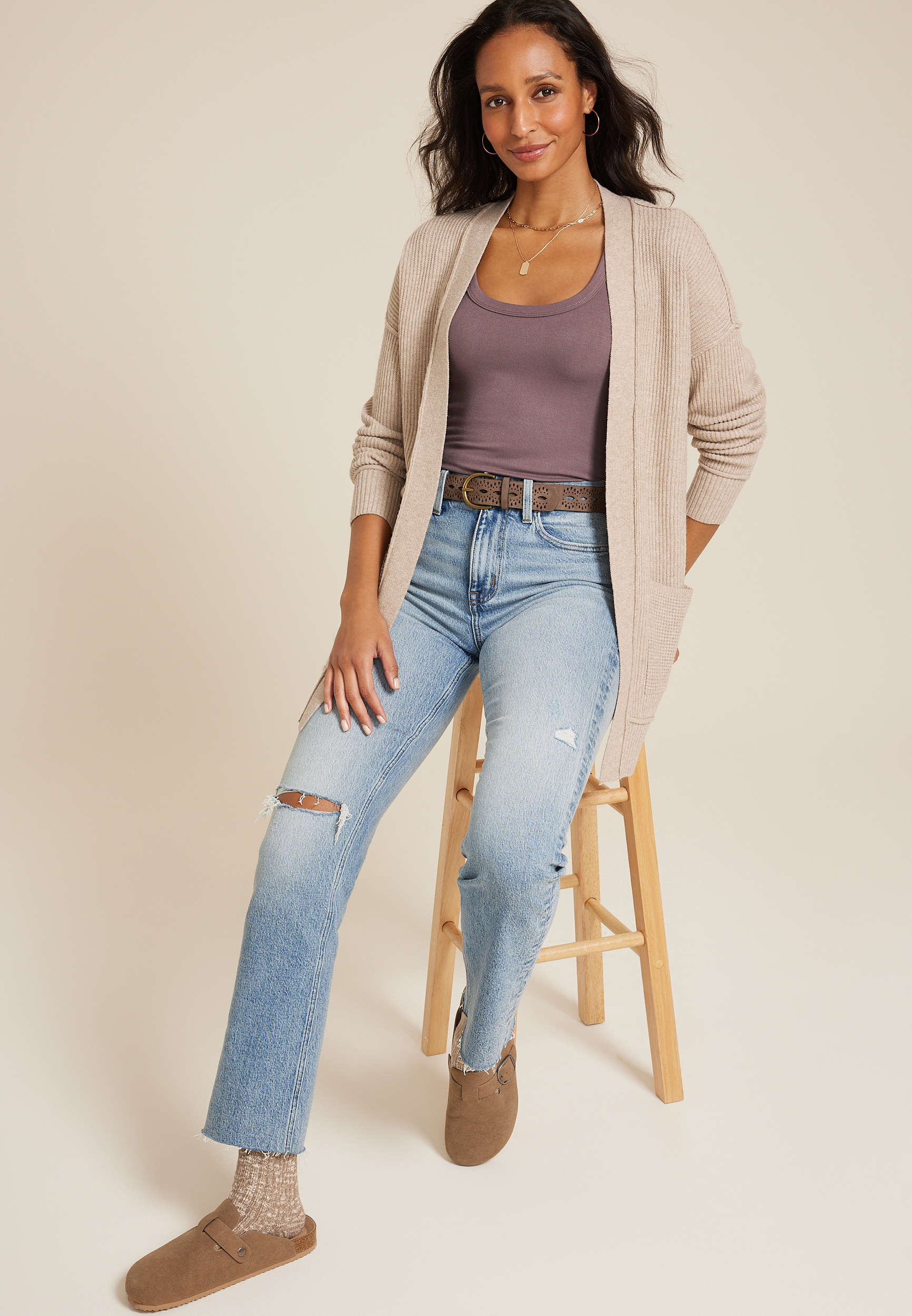 Dreamy Ribbed Scoop Neck Tank Top, C9866, large