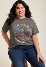 Plus Size Journey Freedom World Tour Oversized Fit Graphic Tee, C9501, small