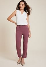 Bengaline Mid Rise Slim Straight Pant, , small