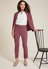 Bengaline Mid Rise Slim Straight Pant, , small
