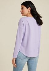 24/7 Clara Long Sleeve Wavy Ribbed Tee, C892, small