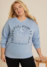 Plus Size Grateful Relaxed Fit Sweatshirt, C2487, small