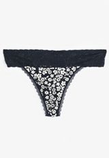 Simply Comfy Cotton Floral Thong Panty, C1772, small