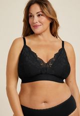 Vintage Lace Wide Band Triangle Bralette, , small
