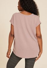 Plus Size 24/7 Clara Short Sleeve Wavy Ribbed Tee, C8662, small
