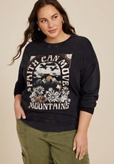 Plus Size Faith Can Move Mountains Relaxed Fit Sweatshirt, C106, small