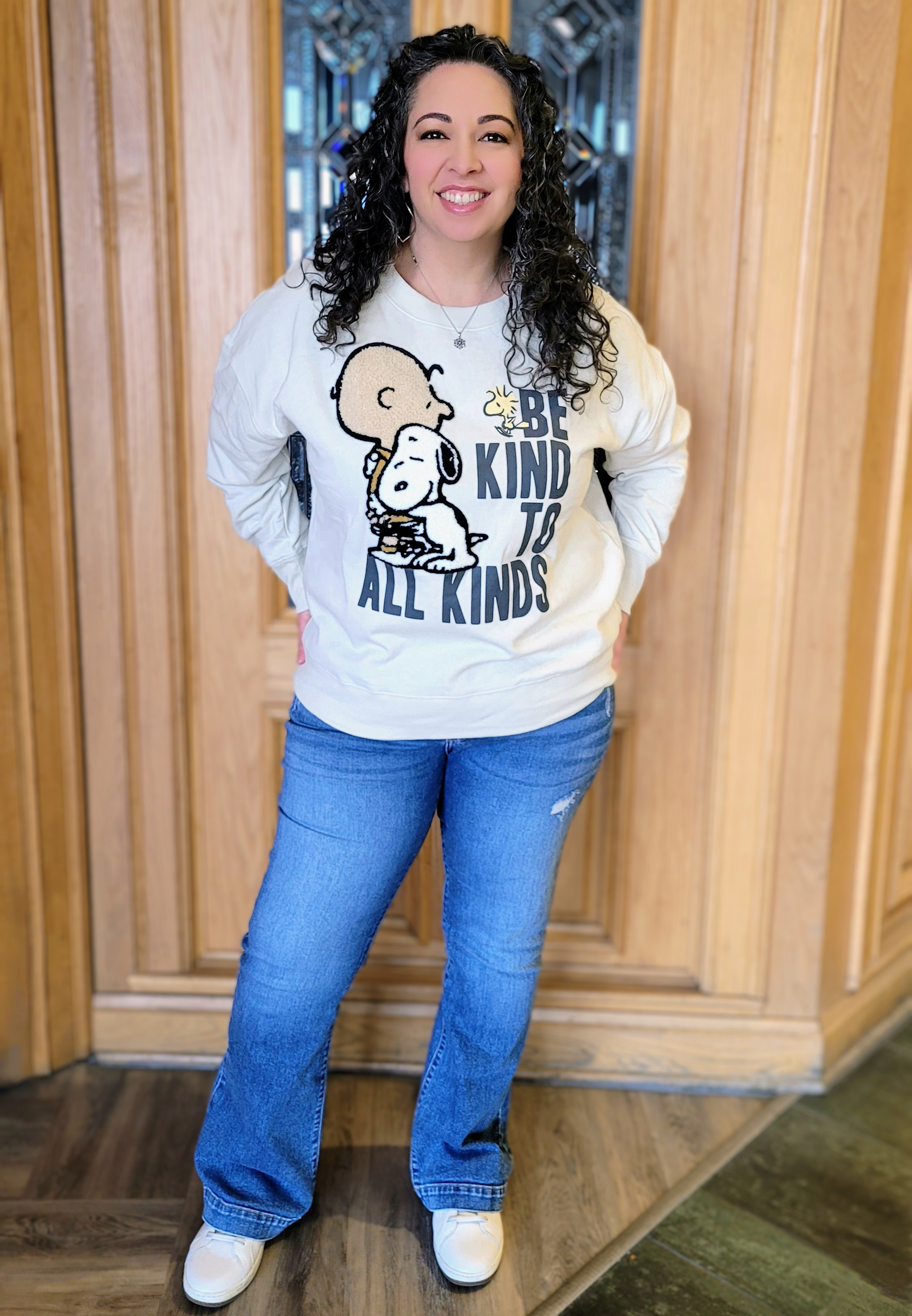 Be Kind To All Kinds Relaxed Fit Sweatshirt, CREAM, large