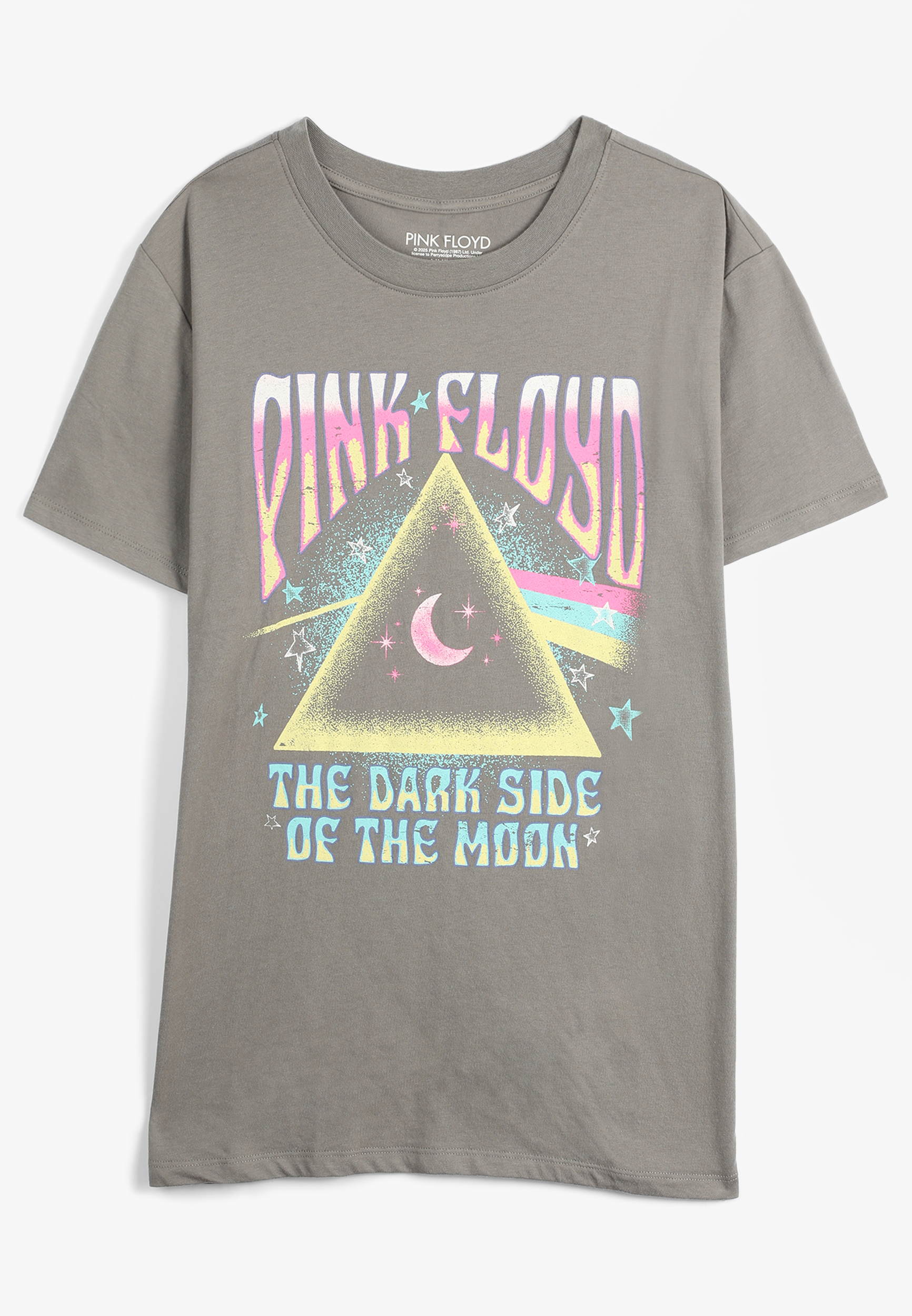 Plus Size Pink Floyd Oversized Fit Graphic Tee, CHARCOAL, large