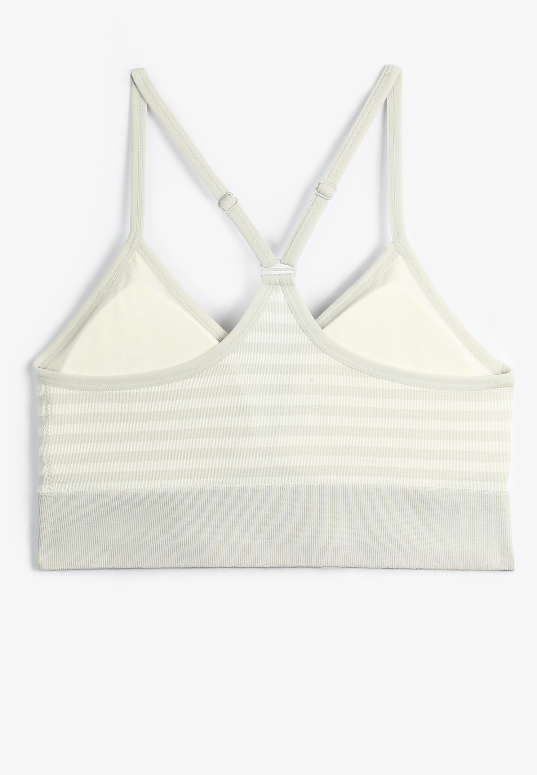 True Stretch Seamless Simple Strap Striped Bralette, , large