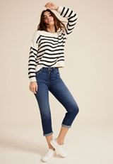 m jeans by maurices&trade; Classic Dark Mid Rise Rolled Hem Straight Crop Jean, , small