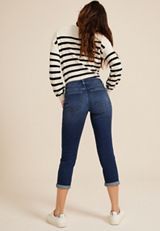 m jeans by maurices&trade; Classic Dark Mid Rise Rolled Hem Straight Crop Jean, , small