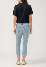 Silver Jeans Co.&reg; Elyse Mid Rise Vintage Thick Stitch Capri, C2806, small