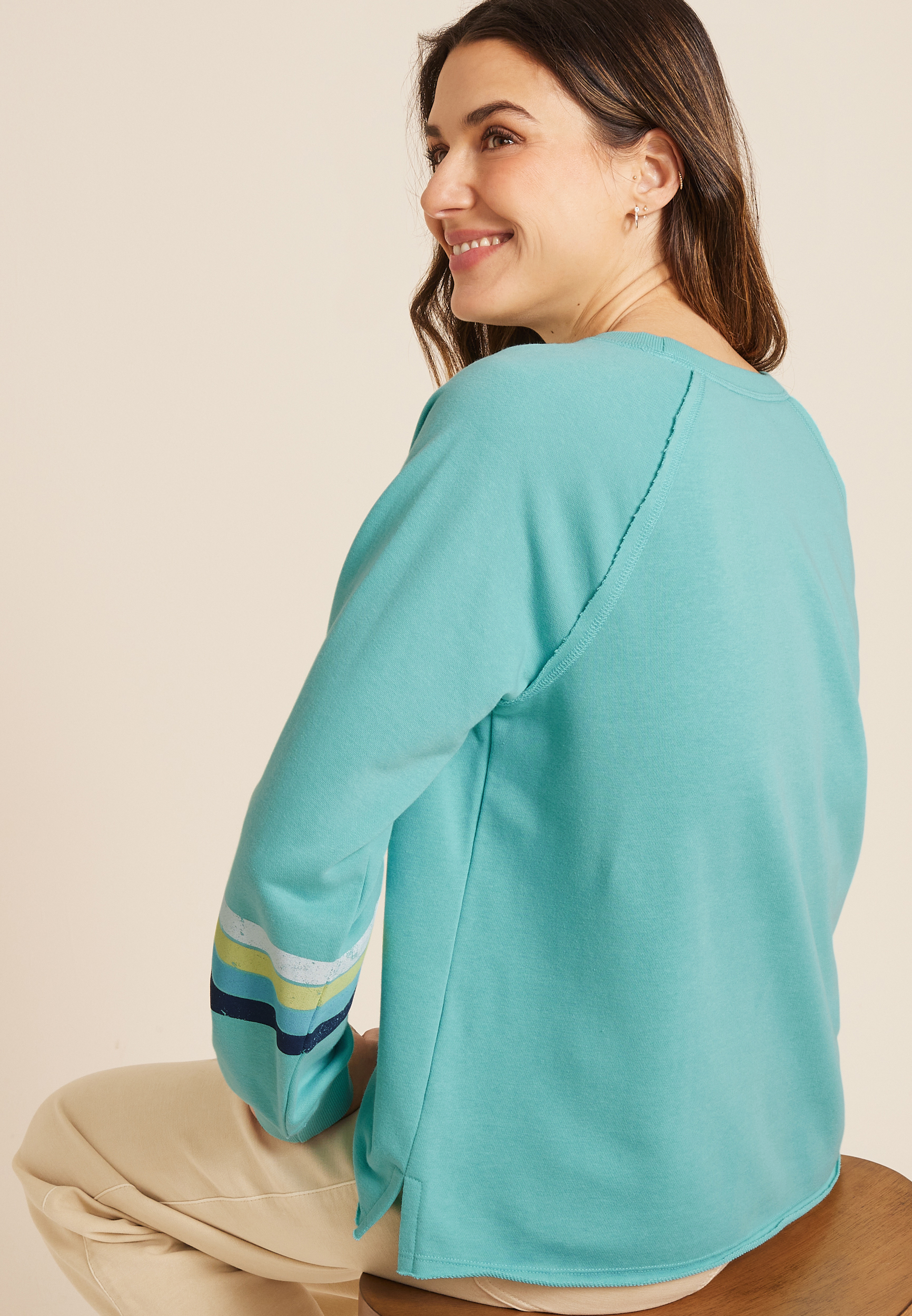 Embroidered  Scenic Relaxed Fit Sweatshirt, C4820, large