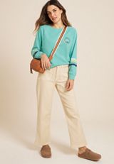 Embroidered  Scenic Relaxed Fit Sweatshirt, C4820, small