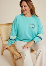Plus Size Embroidered Scenic Relaxed Fit Sweatshirt, C4820, small