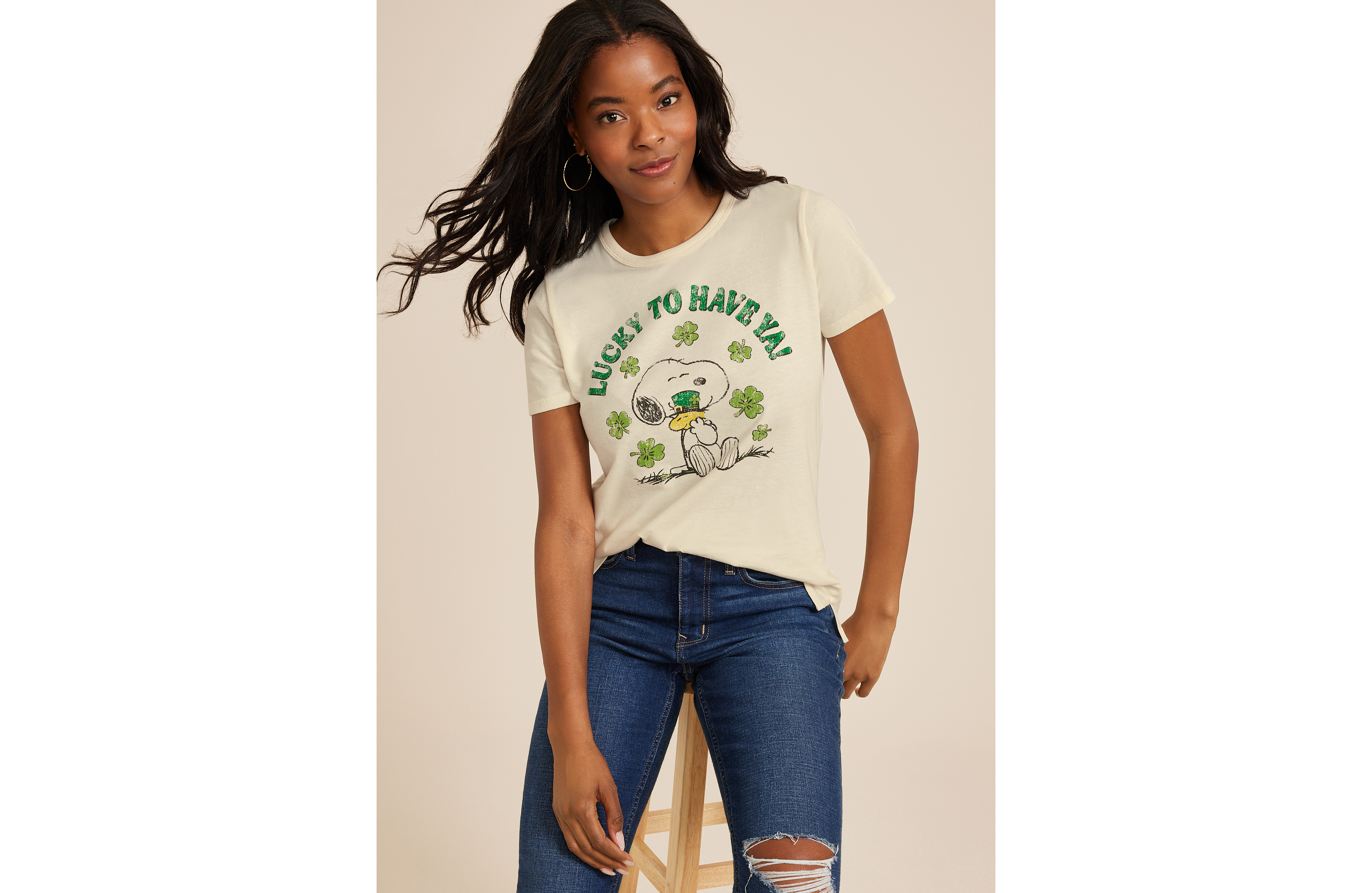 Peanuts St. Patricks Day Classic Fit Graphic Tee