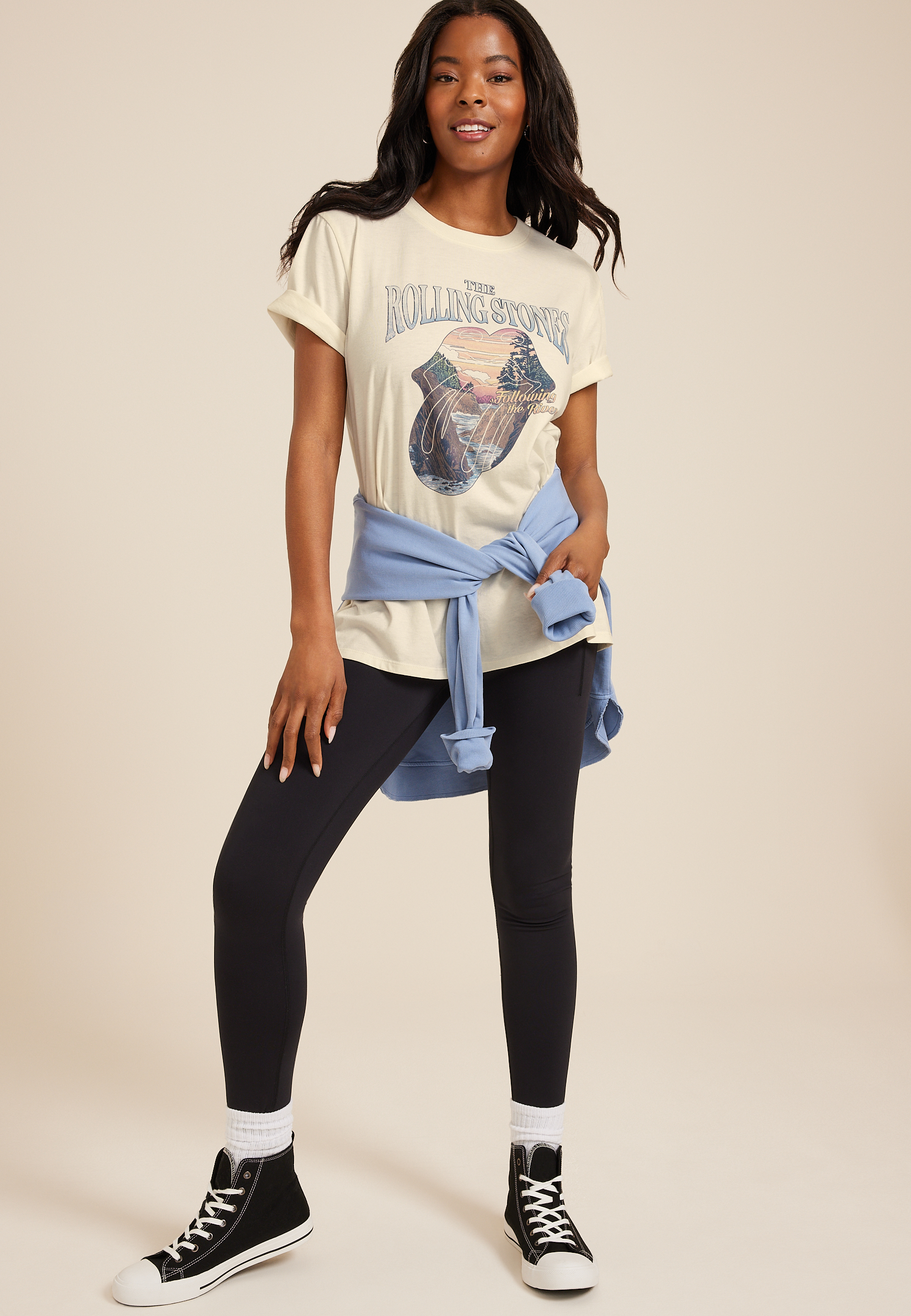The Rolling Stones Oversized Fit Graphic Tee, C2789, large