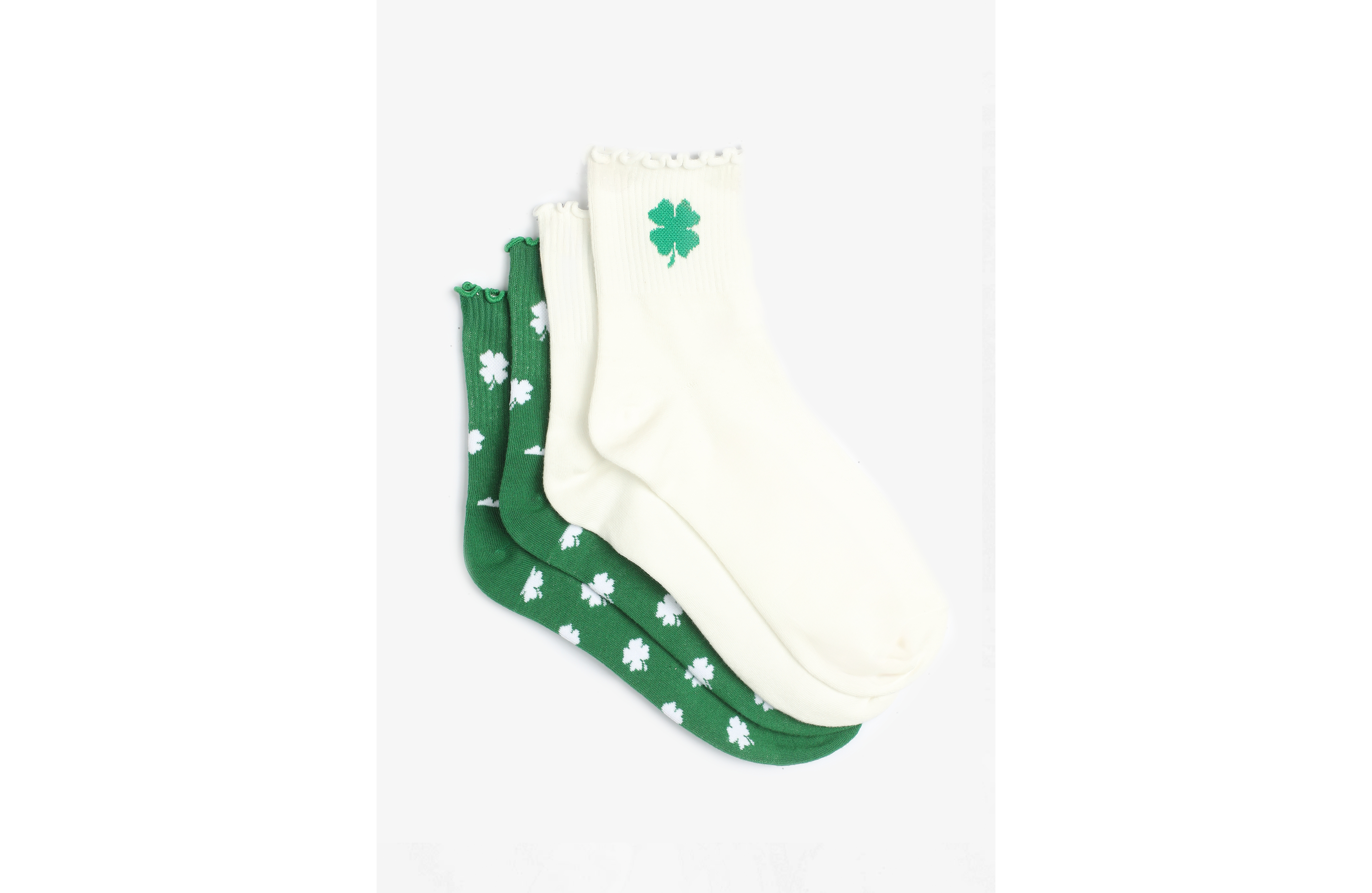 2 Pack St Patricks Day Short Crew Socks