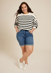 Plus Size m jeans by maurices™ High Rise Eyelet Back 6in Shorts