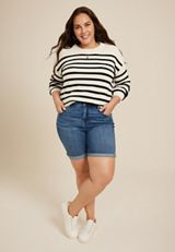 Plus Size m jeans by maurices&trade; Classic Mid Rise 8in Bermuda Short, , small