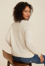 So Lucky Embroidered Sweater, SUGAR SWIZZLE COMBO, small