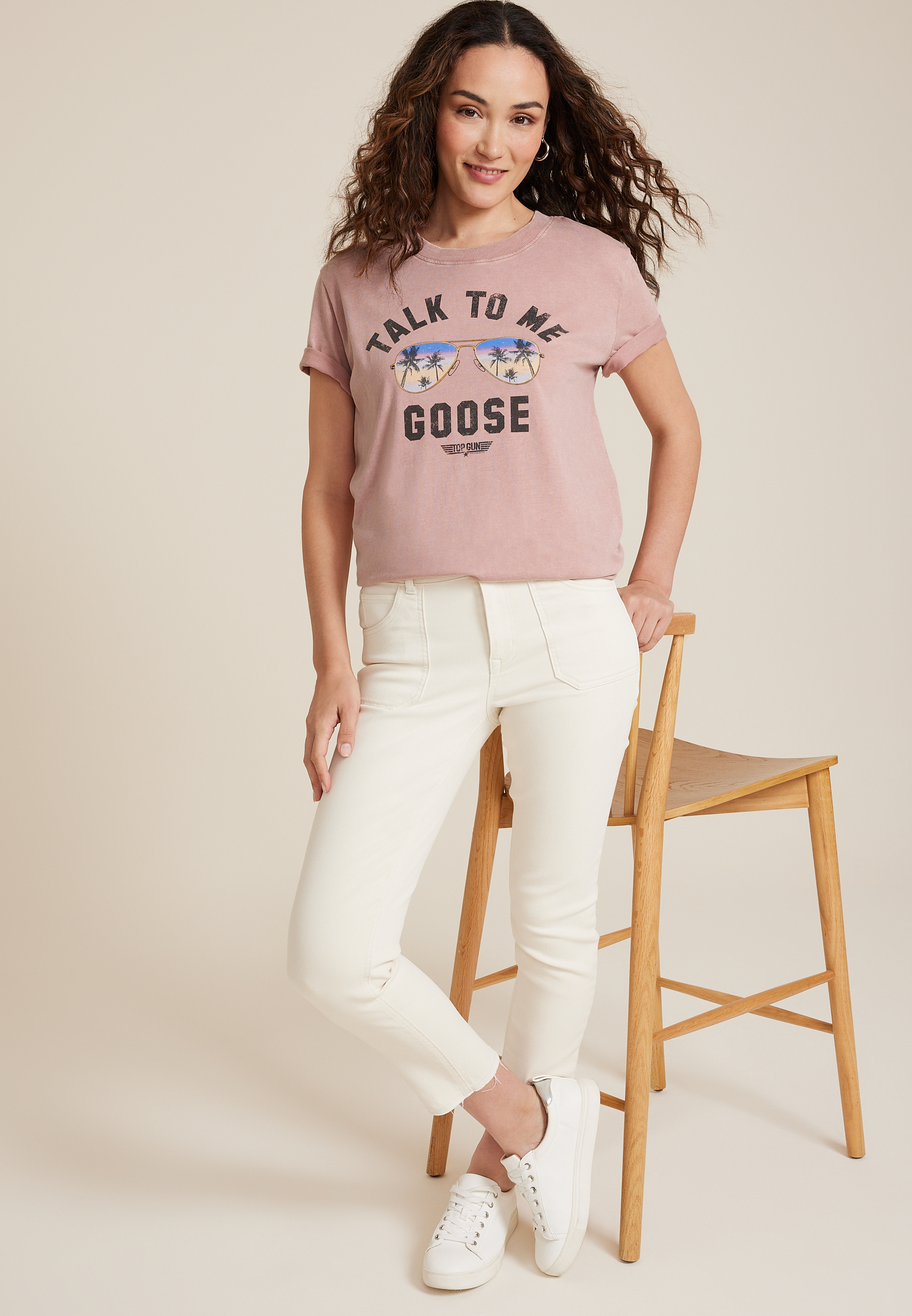 Top Gun Sunglasses Oversized Fit Graphic Tee, C3343, large