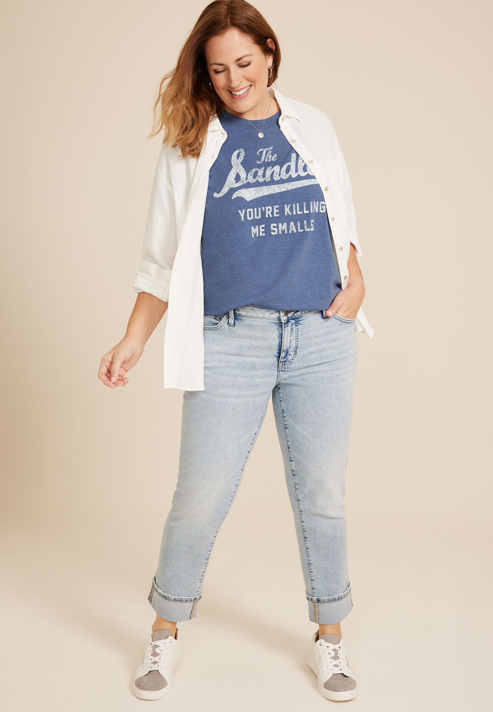 Plus Size The Sandlot Oversized Fit Graphic Tee, C3479, large