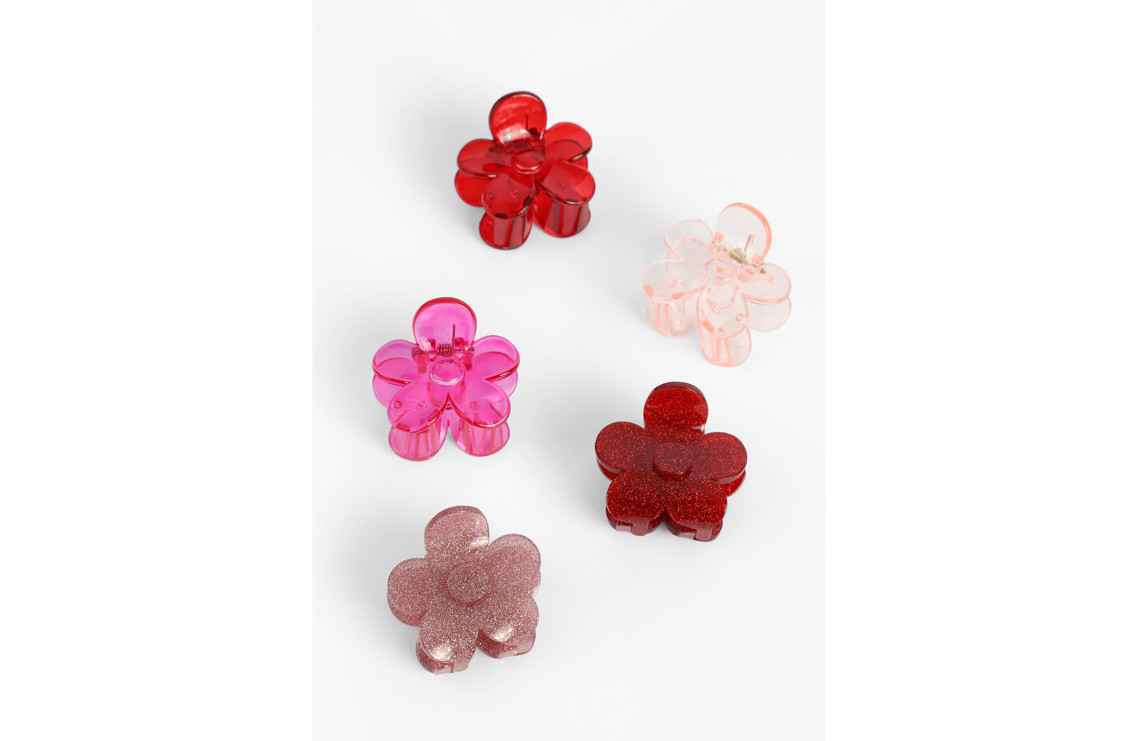 5 Pack Mini Floral Shaped Claw Hair Clips