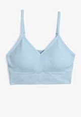 True Stretch Seamless Ribbed V Neck Bralette, , small