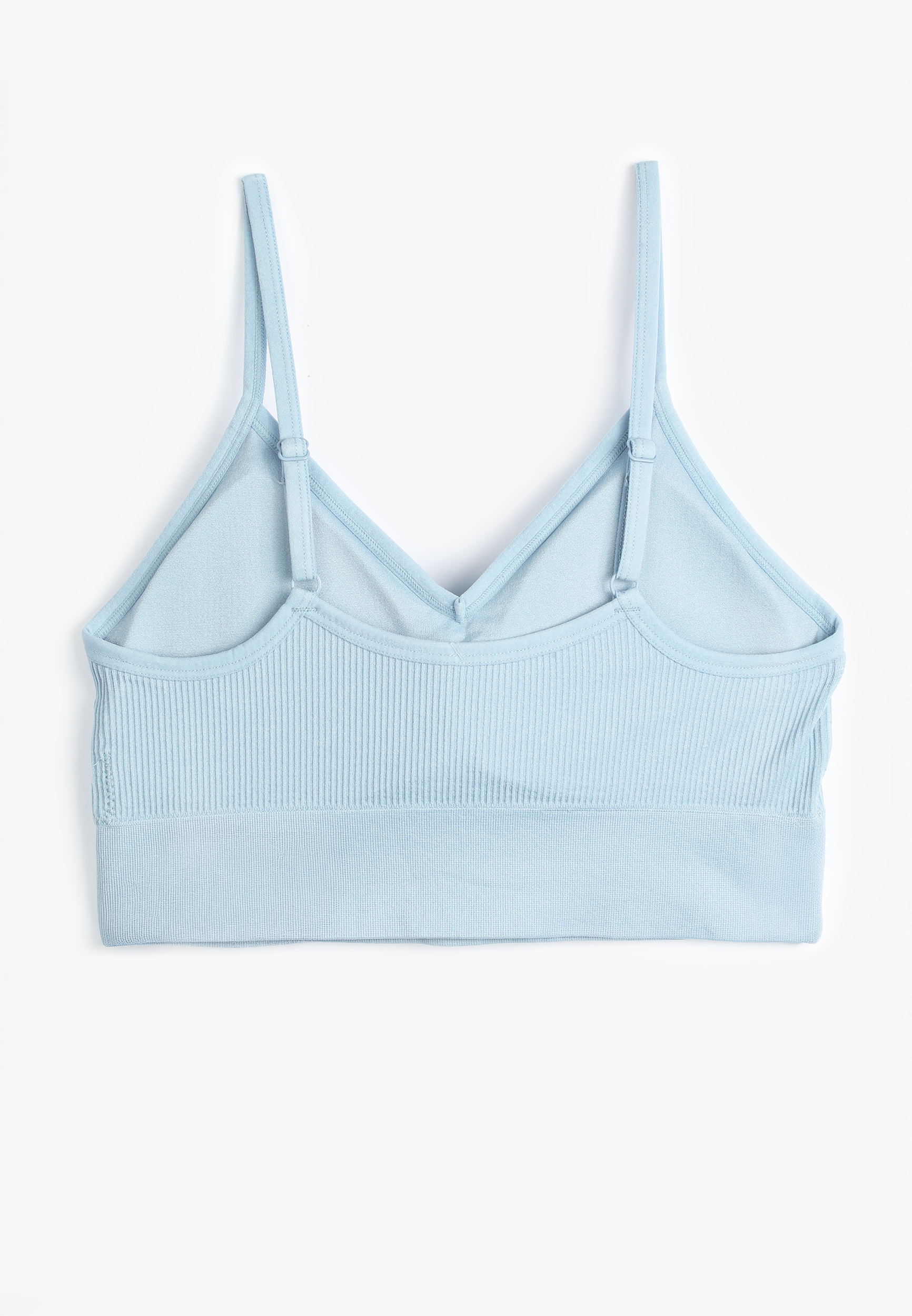 True Stretch Seamless Ribbed V Neck Bralette, , large